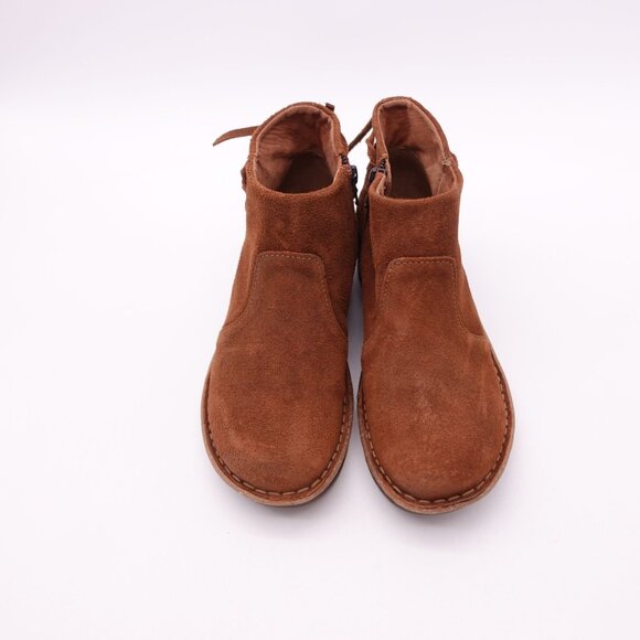 NWOB Born Viana Leather Suede Wedge Ankle Booties Brown Size 6.5 - Picture 2 of 8